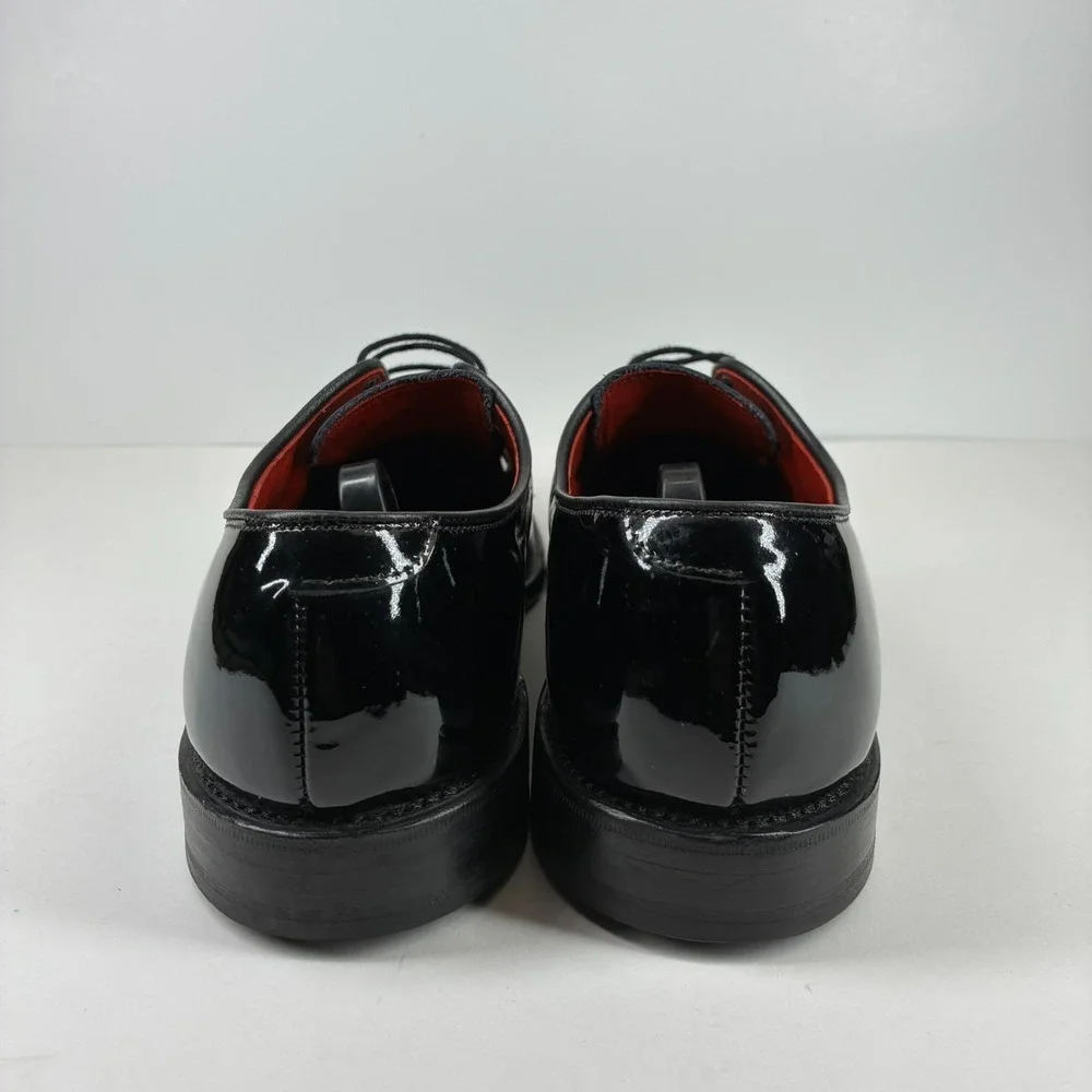 Allen Edmonds Spencer Men's US 9.5A Black Patent Leather Tuxedo Derby Dress Shoe
